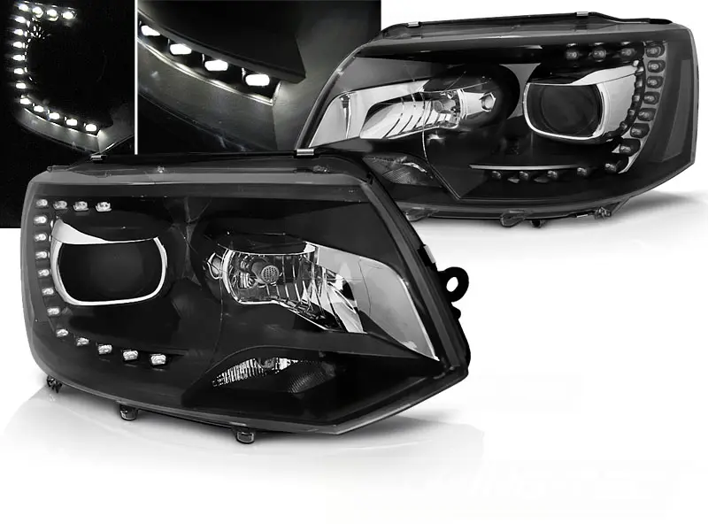 Predné svetlá VW T5 10-15 True DRL Black
