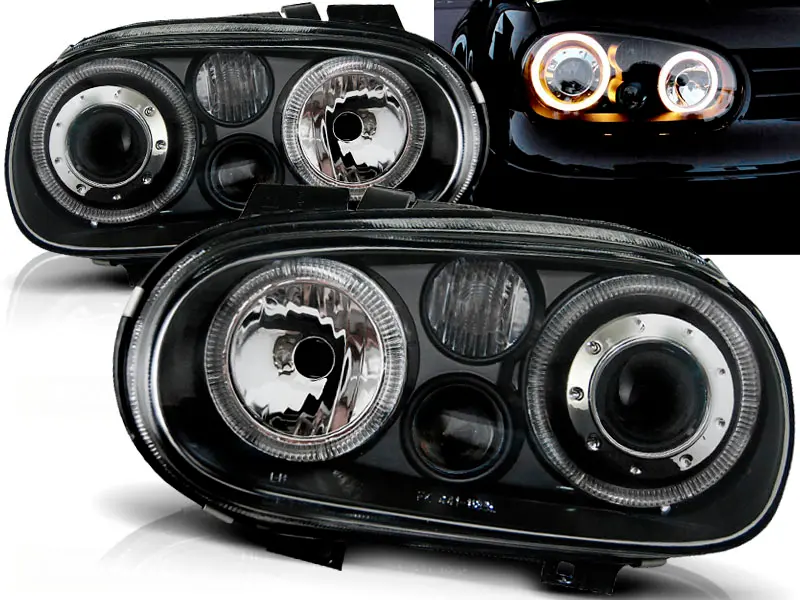 Headlights VW Golf 4 FK Angel Eyes Black
