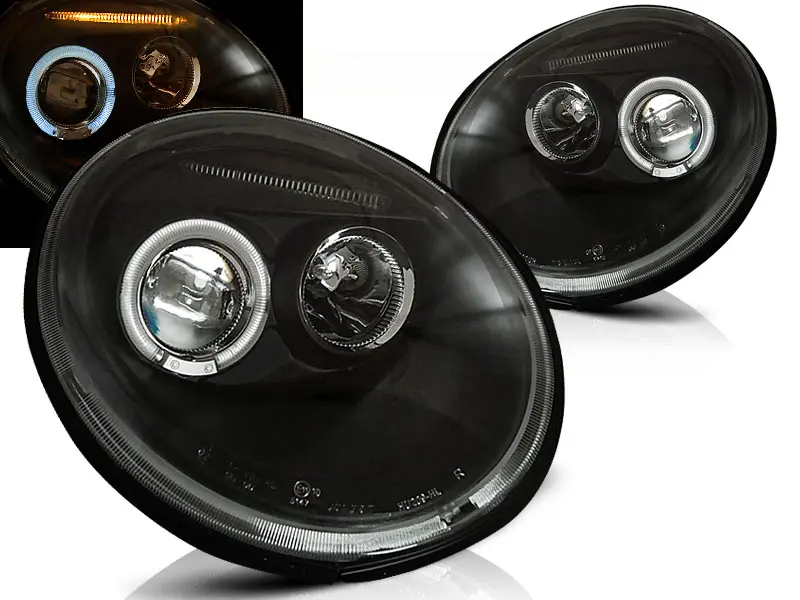 Predné svetlá VW New Beetle 98-05 Angel Eyes Black