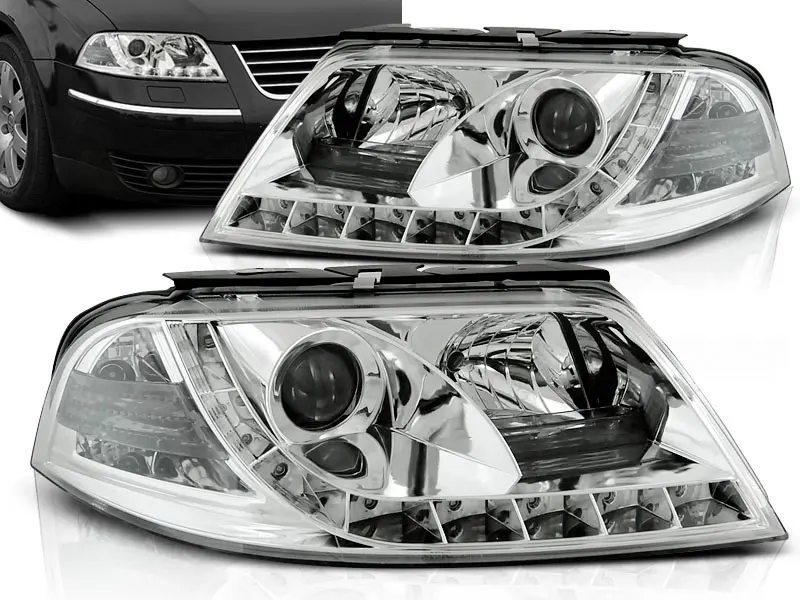 Headlights VW Passat B5 3BG Devil Eyes Chrome