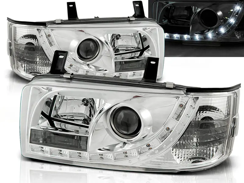 Headlights VW T4 Transporter 90-03 Devil Eyes Chrome