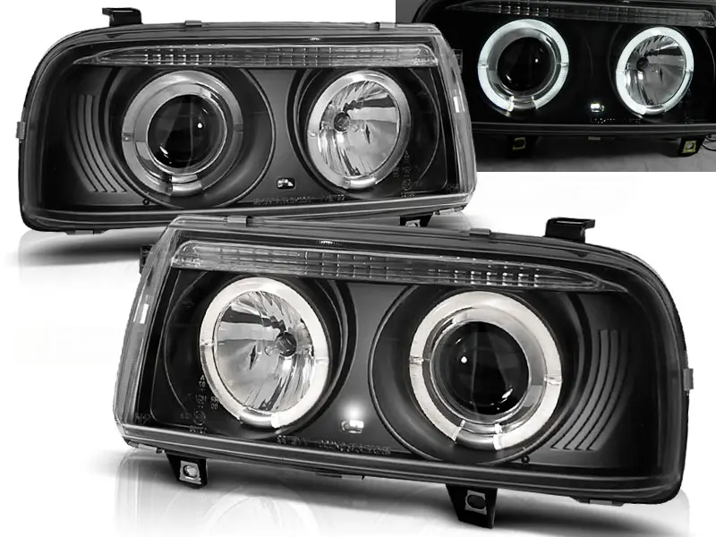 Headlights VW Vento 92-98 Angel Eyes Black