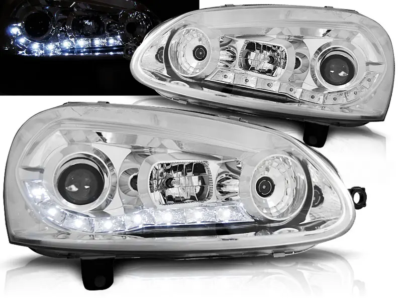 Headlights VW Golf 5 Devil Eyes Chrome