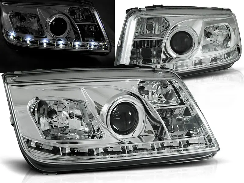 Headlights VW Bora Devil Eyes Chrome