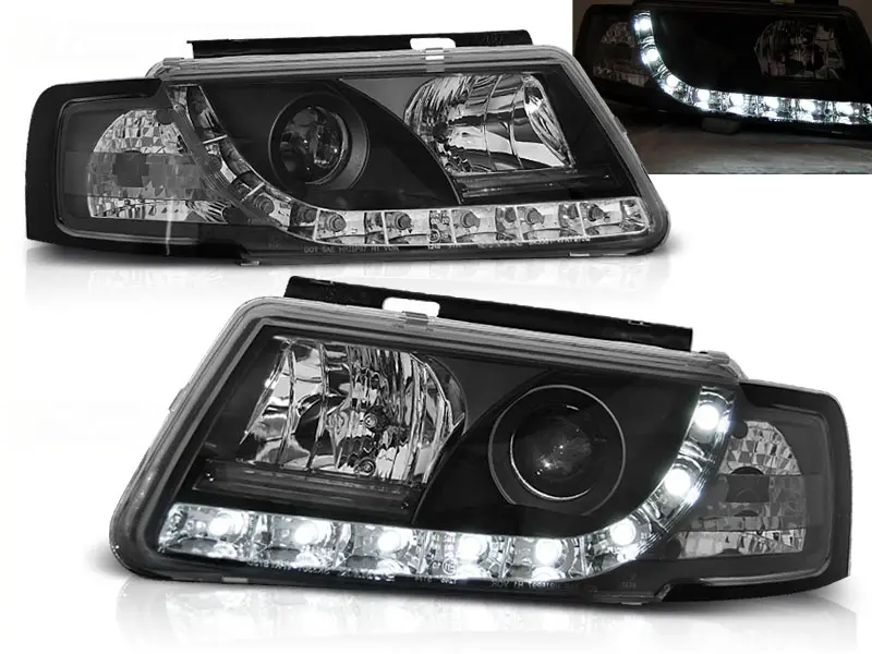Headlights VW Passat B5 3B DRL Devil Eyes Black