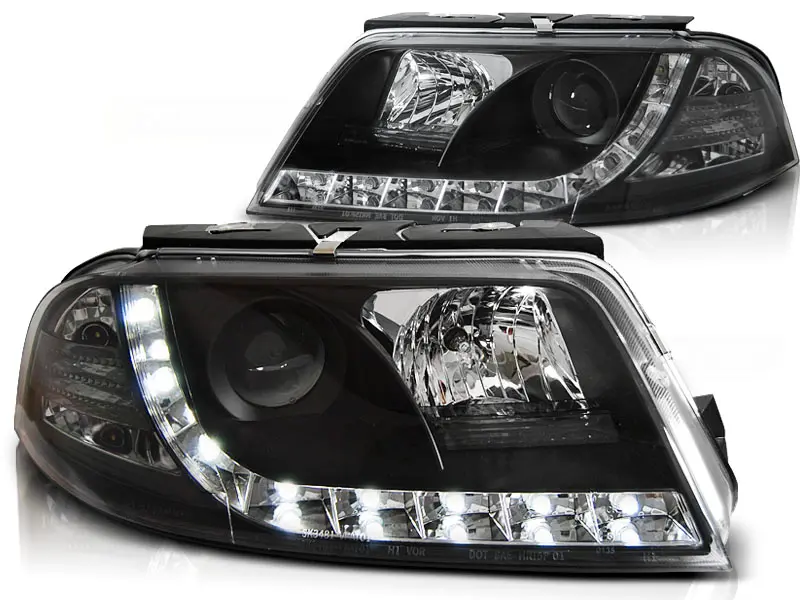 Headlights VW Passat B5 3BG with DRL Devil Eyes Black
