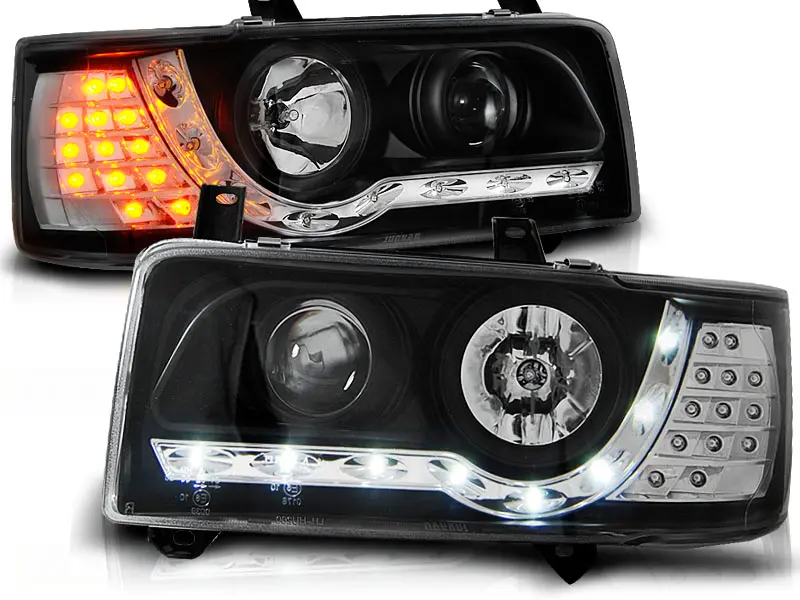 Headlights VW T4 Transporter 90-03 Devil Eyes Black - F1