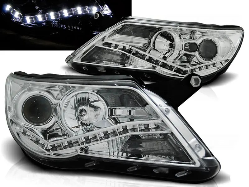 Headlights VW Tiguan 07-11 Devil Eyes Chrome