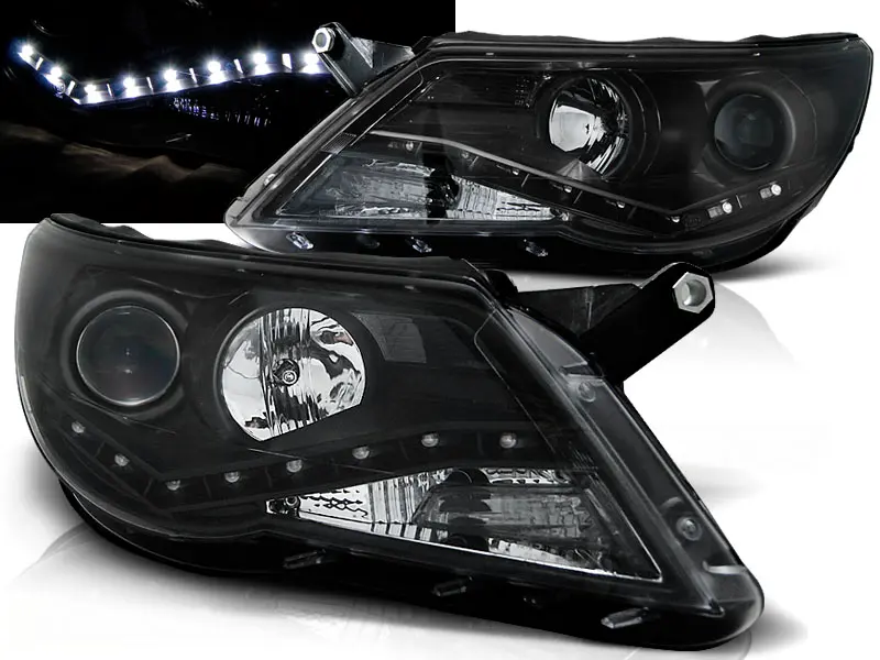 Headlights VW Tiguan 07-11 Devil Eyes Black