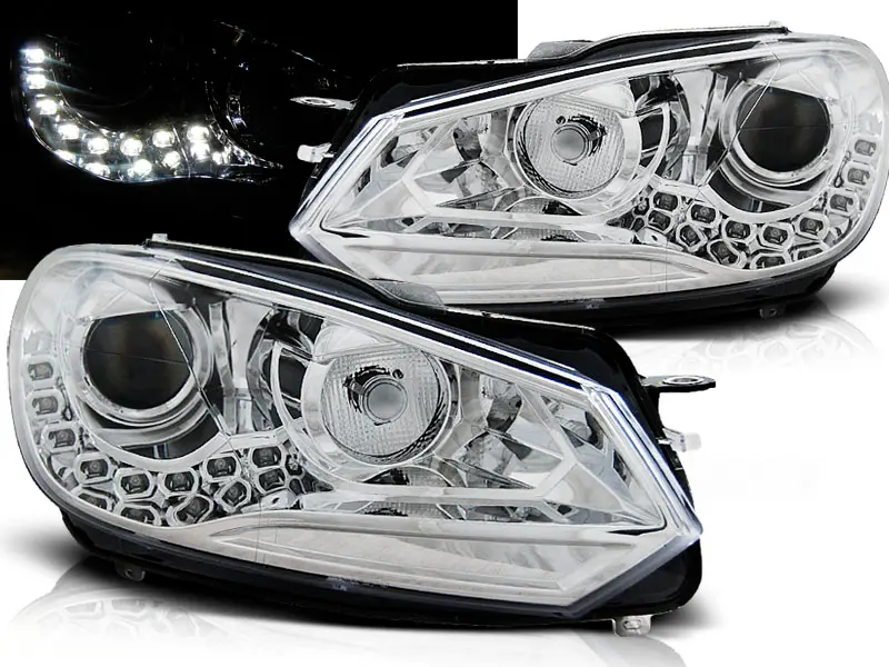 Headlights VW Golf 6 DRL Chrome