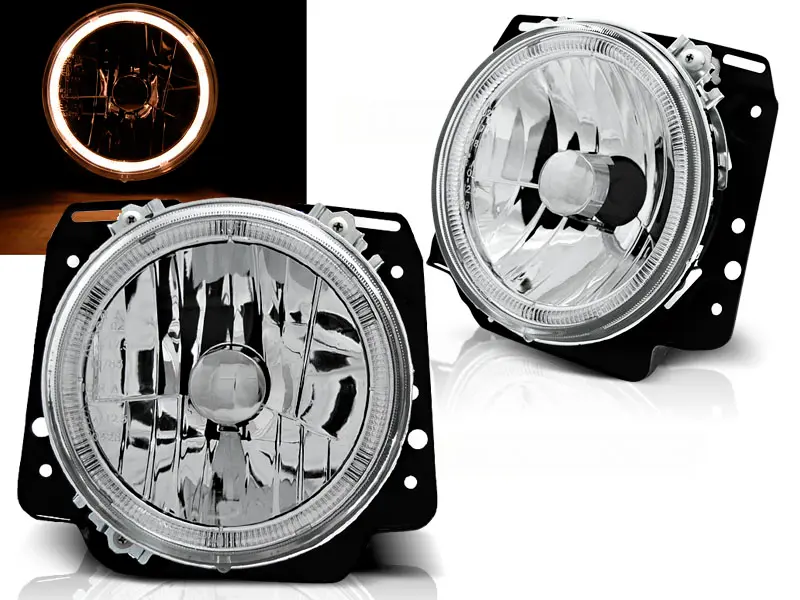 Headlights VW Golf 2 83-91 Angel Eyes Chrome - H4
