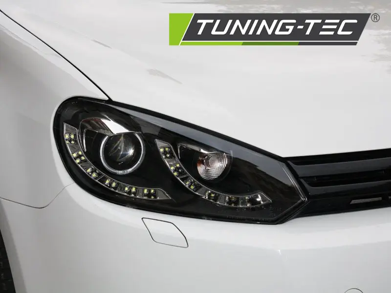 Headlights VW Golf 6 Dual DRL Black – náhľad 3