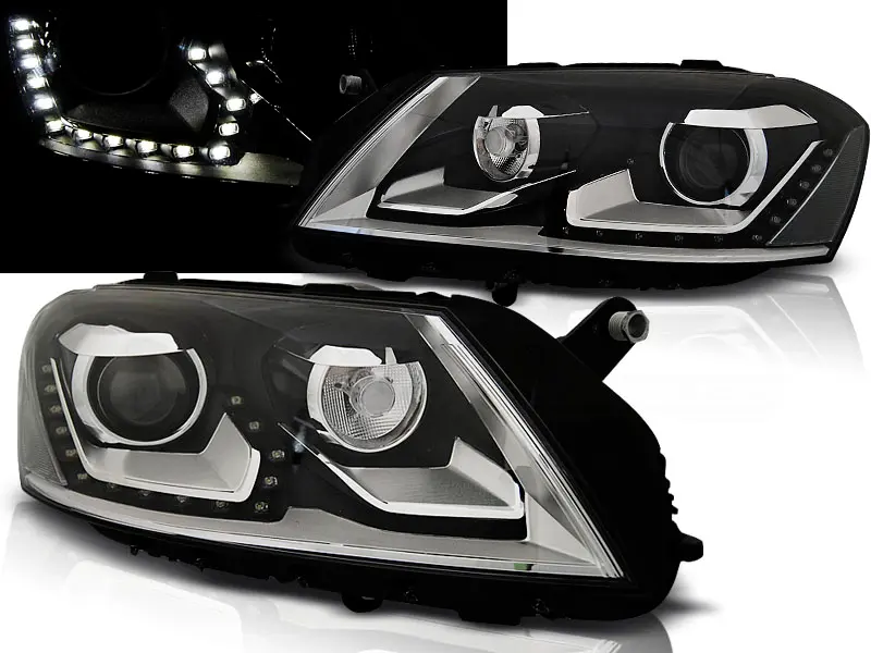 Headlights VW Passat B7 10-14 Black