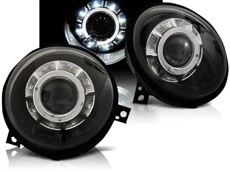 Headlights VW Lupo 98-05 Angel Eyes Black