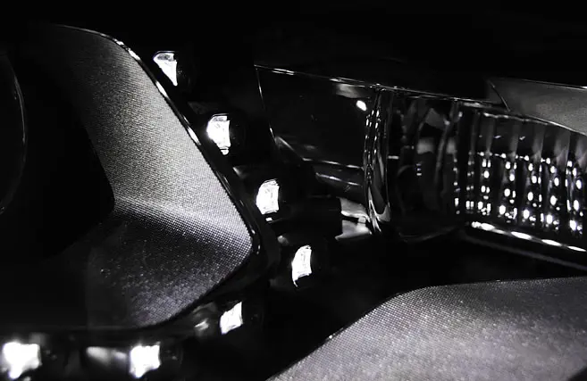 Headlights VW Tiguan 11-15 with Daytime Running Lights Black – náhľad 2