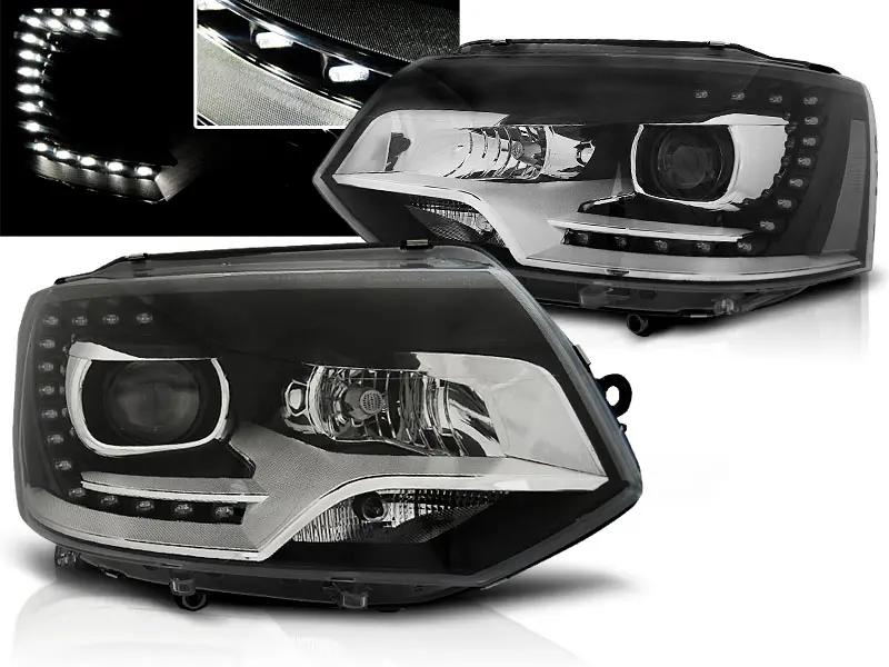 Headlights VW T5.1 10-15 DRL Xenon Look