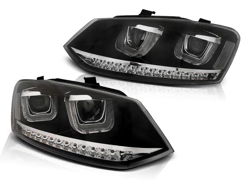 Headlights VW Polo 6R 09-14 U-Type Dynamic Black
