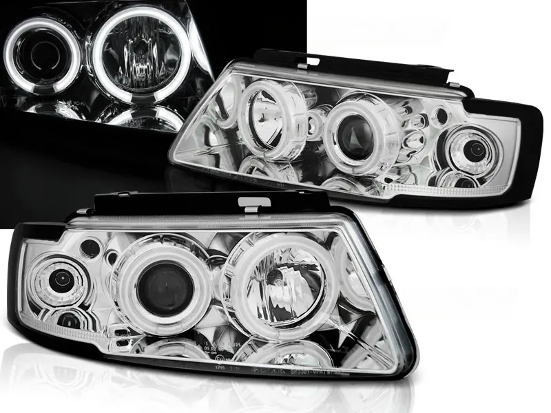 Headlights VW Passat B5 CCFL Angel Eyes Chrome