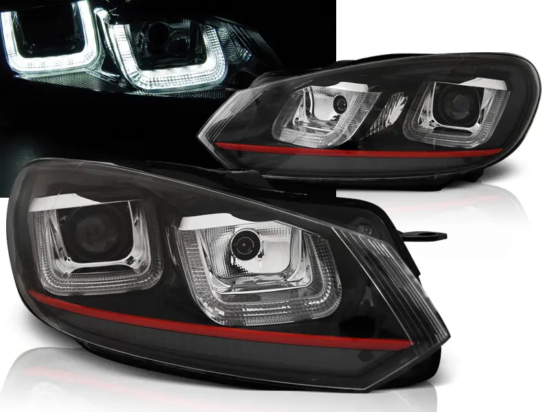 Headlights VW Golf 6 U-Type Red Line Black