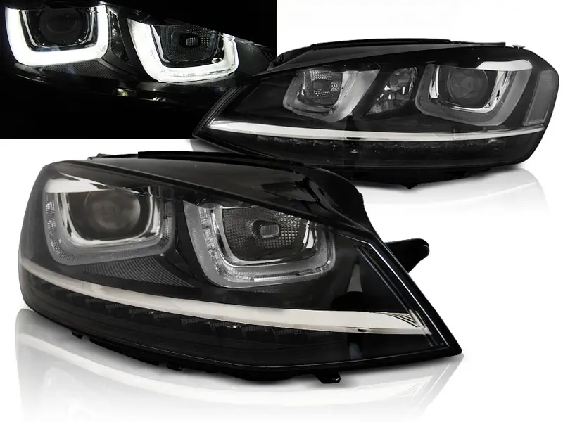 Headlights VW Golf 7 12-17 U-Type Dynamic Black