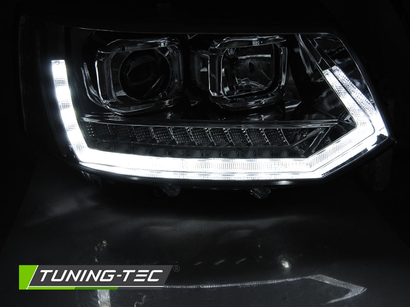 Headlights VW T5.1 10-15 Tube Light Dynamic Chrome – náhľad 2