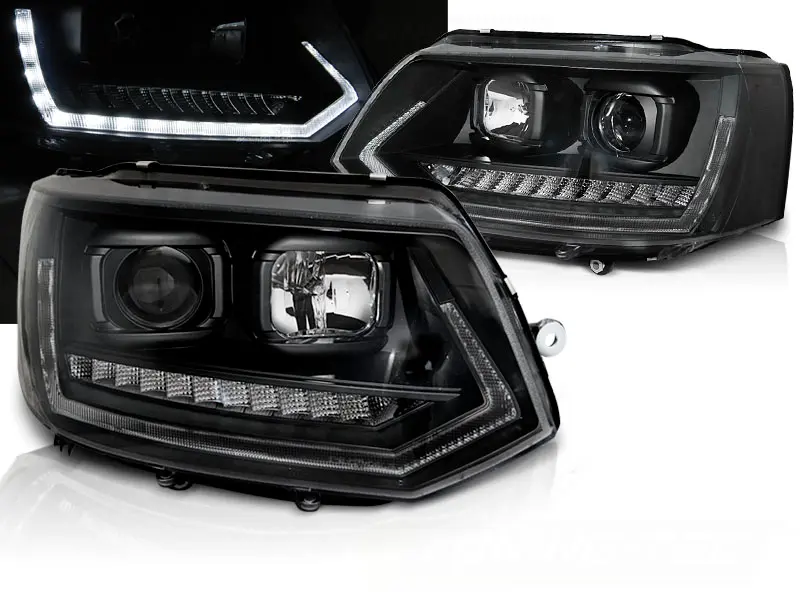 Headlights VW T5.1 10-15 Tube Light Dynamic Black