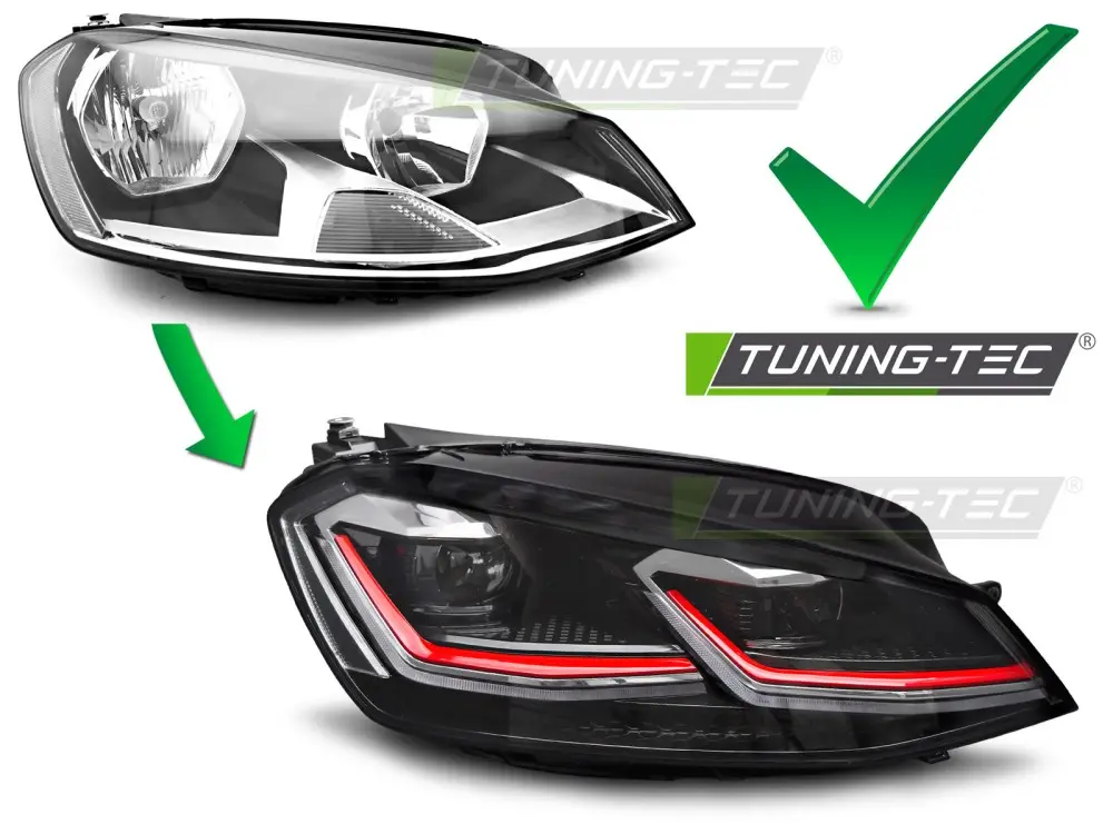 Headlights VW Golf 7 Red Line Full LED – náhľad 6