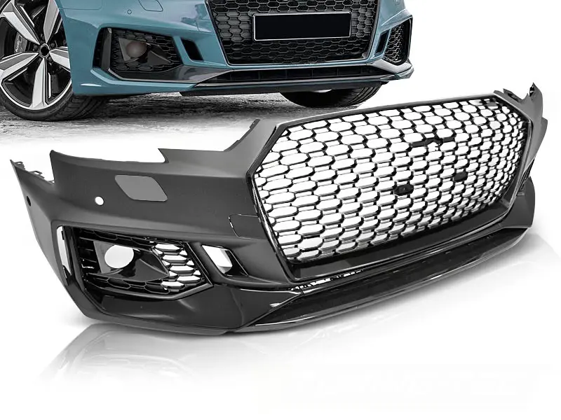 Front Bumper Audi A4 B9 15-19 Sport PDC Glossy Black