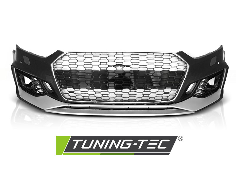 Front Bumper Audi A5 16-19 Sport PDC Chrome Silver – náhľad 2