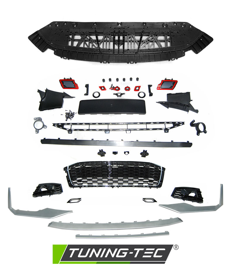Front Bumper Audi A5 16-19 Sport PDC Chrome Silver – náhľad 3