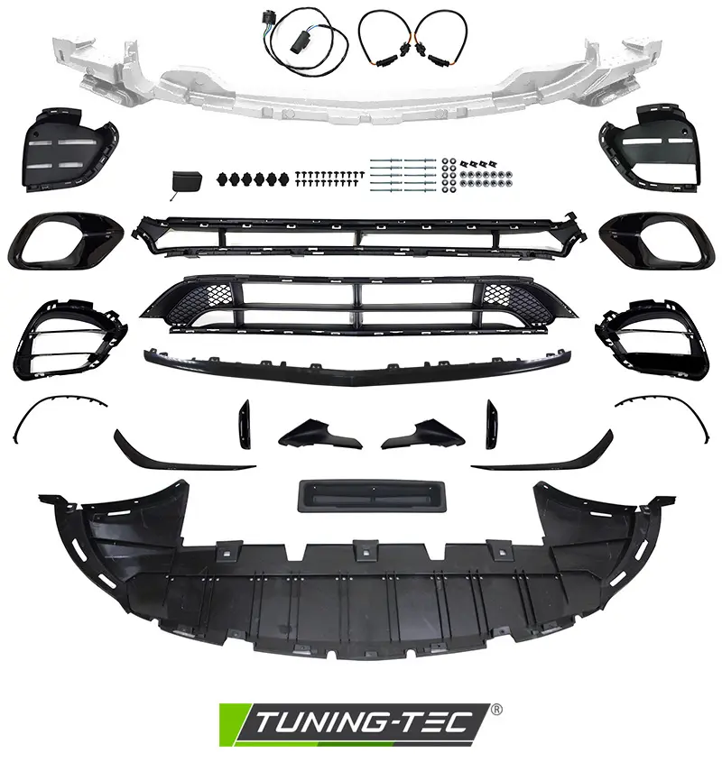 Front Bumper Mercedes CLA W118 19-23 Style Sport PDC Black – náhľad 4