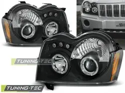 Headlights Jeep Grand Cherokee 05-08 Angel Eyes Black