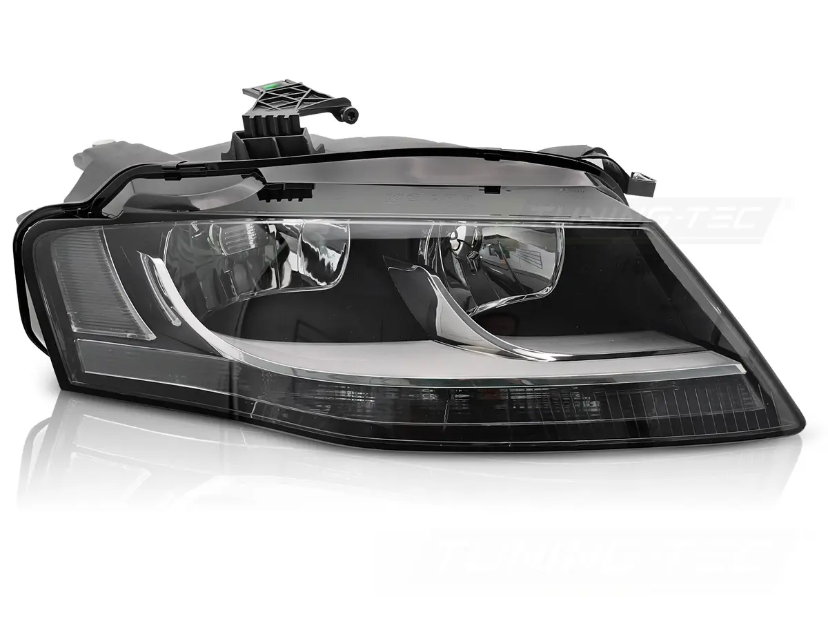 Headlight Audi A4 B8 08-11 Black Right TYC