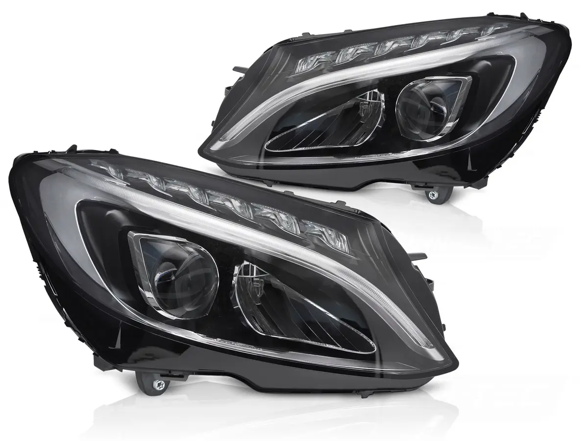 Predné Full LED svetlá Mercedes C trieda W205 14-18 DRL Black Sedan / Kombi