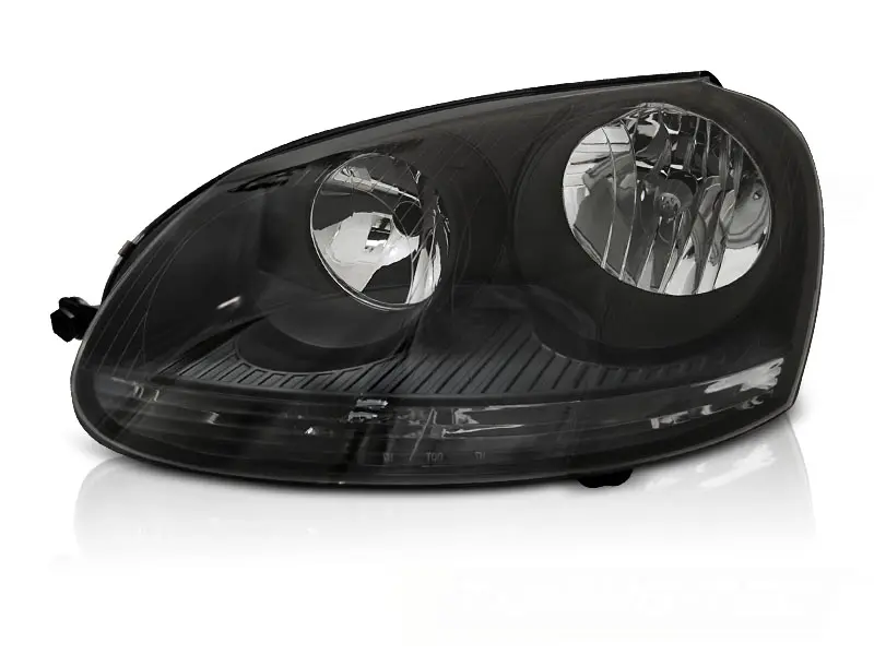 Headlight Black Left TYC VW Golf 5 03-09
