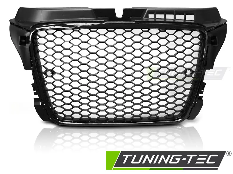Front Grille Audi A3 8P 08-12 Sport Glossy Black PDC – náhľad 2