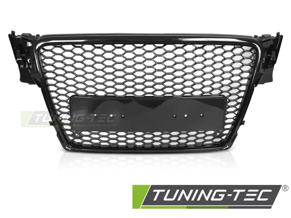 Front Grille Audi A4 B8 08-11 Sport Glossy Black PDC – náhľad 2