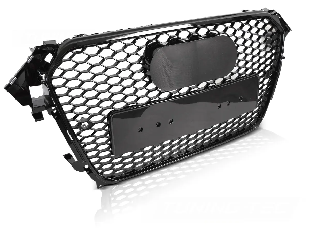 Front Grille Audi A4 B8 12-15 Sport Glossy Black PDC