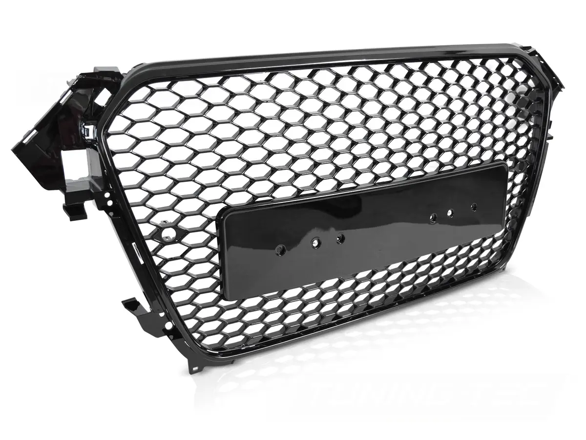 Front Grille Audi A4 B8 12-15 Sport Glossy Black PDC