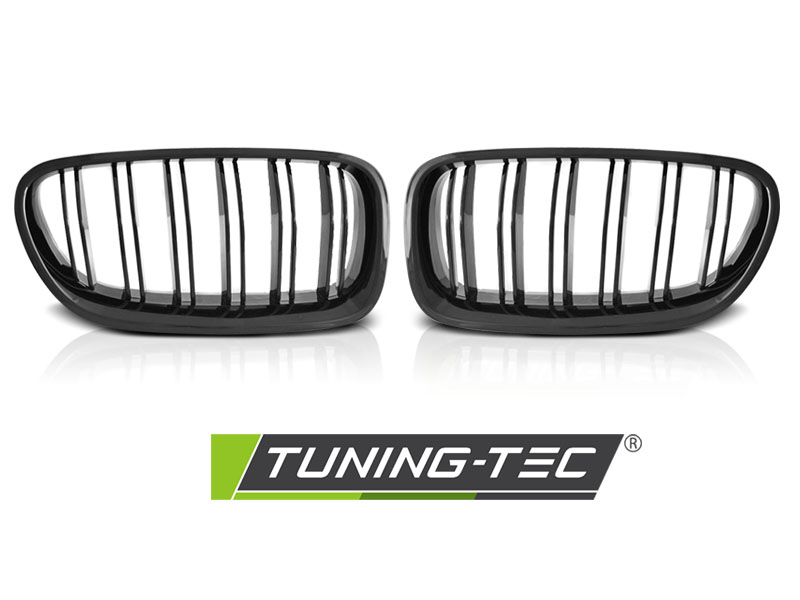 Front Grille BMW 5 Series F10 / F11 10-16 Sport Glossy Black Double Bar – náhľad 2