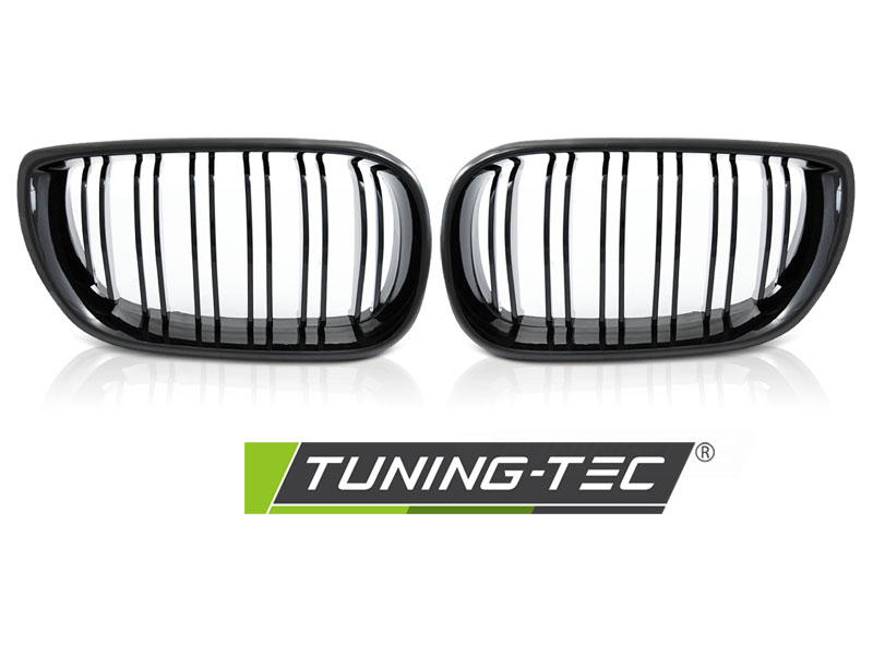 Front Grille BMW E46 01-05 Sport Glossy Black Double Bar – náhľad 2