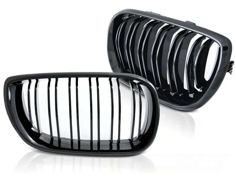 Front Grille BMW E46 01-05 Sport Glossy Black Double Bar