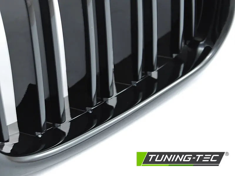 Front Grille BMW E39 95-03 Sport Glossy Black Double Bar – náhľad 3