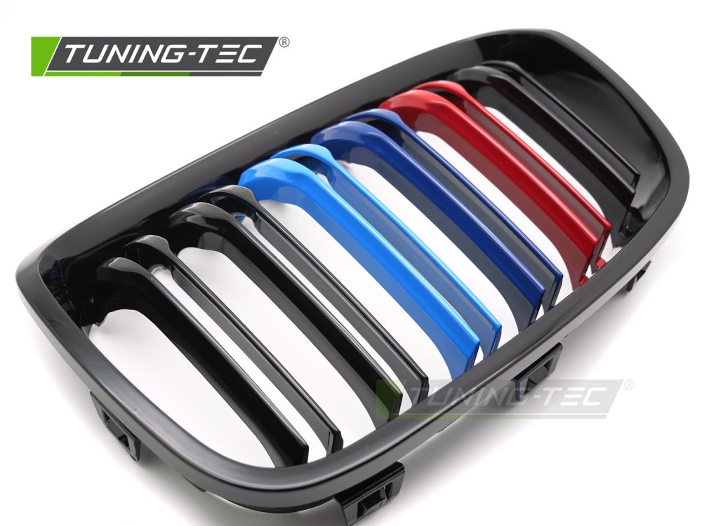 Front Grille BMW F20 / F21 11-14 Sport Black Tri-Colour Double Bar – náhľad 4