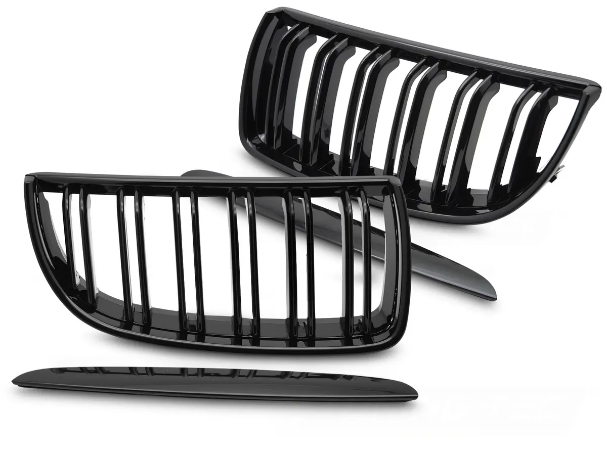 Front Grille BMW E90 / E91 05-08 Sport Glossy Black Double Bar