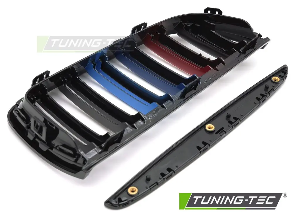 Front Grille BMW E90 / E91 05-08 Sport Glossy Black Tri-Colour Double Black – náhľad 5