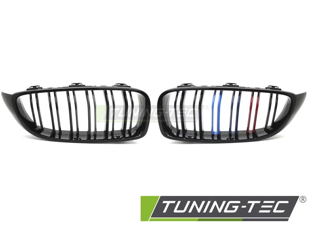 Front Grille BMW F32 / F33 / F36 13-20 Sport Glossy Black Tri-Colour Double Bar – náhľad 2