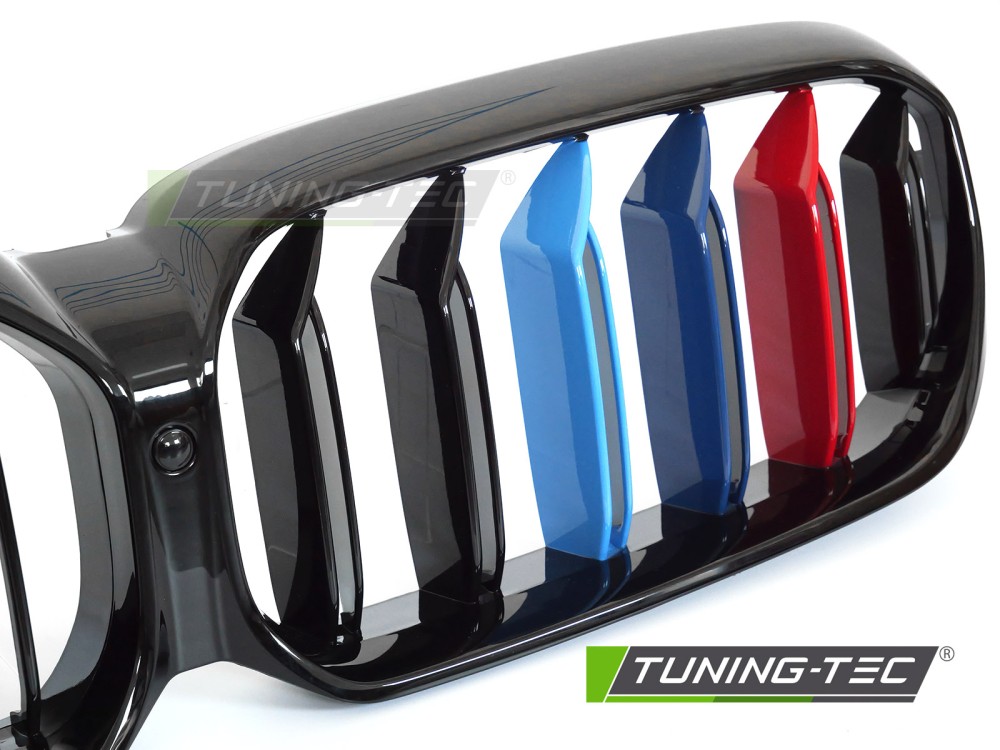 Front Grille BMW G30 / G31 LCI 20-23 Sport Glossy Black Tri-Colour Double Bar – náhľad 4