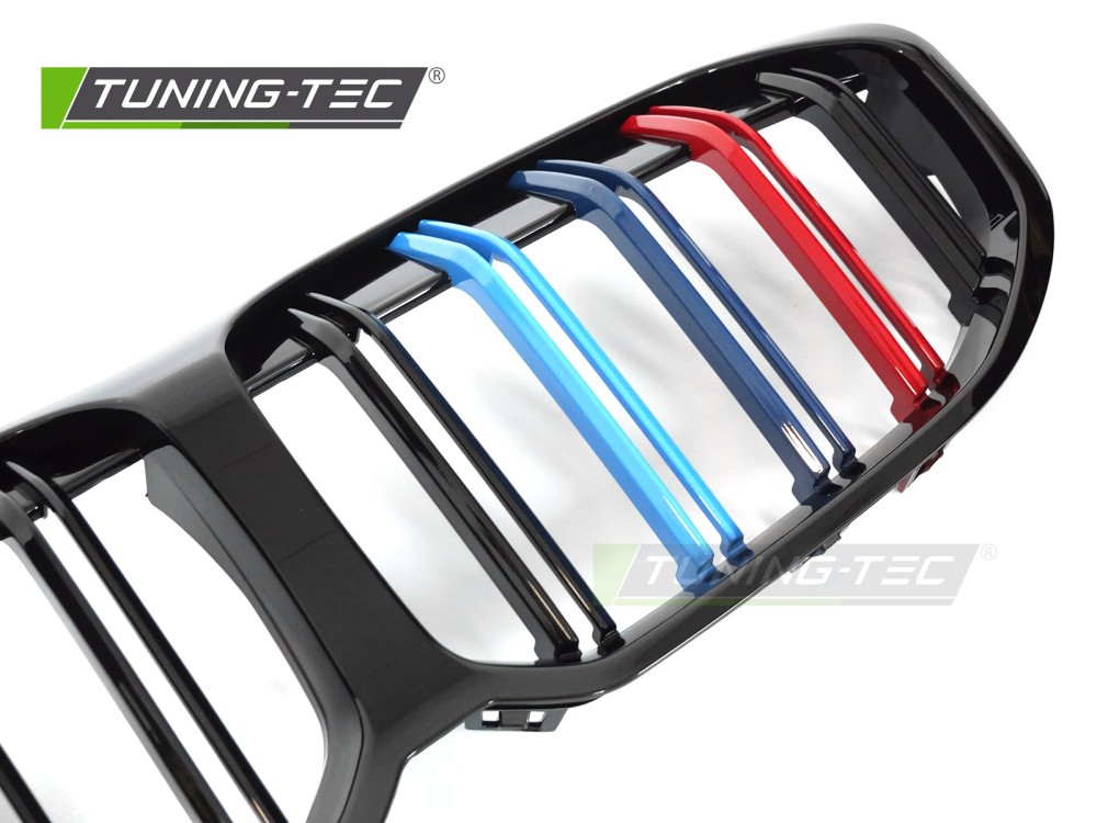 Front Grille BMW F40 19-24 Sport Glossy Black Tri-Colour Double Bar – náhľad 3