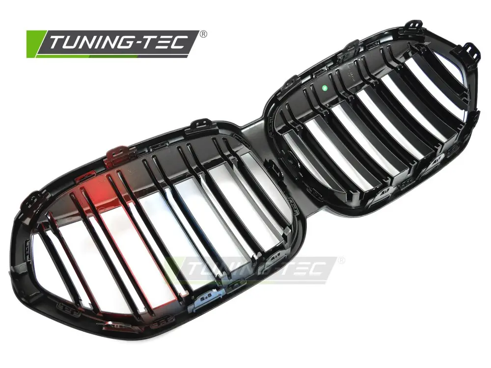 Front Grille BMW X1 F48 LCI 20-22 Sport Glossy Black Tri-Colour Double Bar – náhľad 4